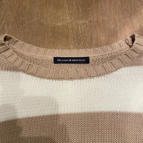 Brandy Melville Briana Striped Cotton Sweater - Picture 5 of 6